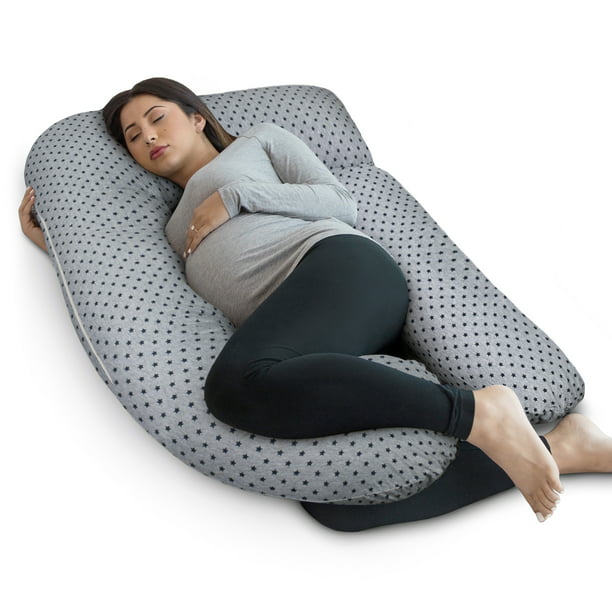 27.5*57inch Pregnancy Pillow Maternity Full Body Support w/ Knitted Cotton Cover